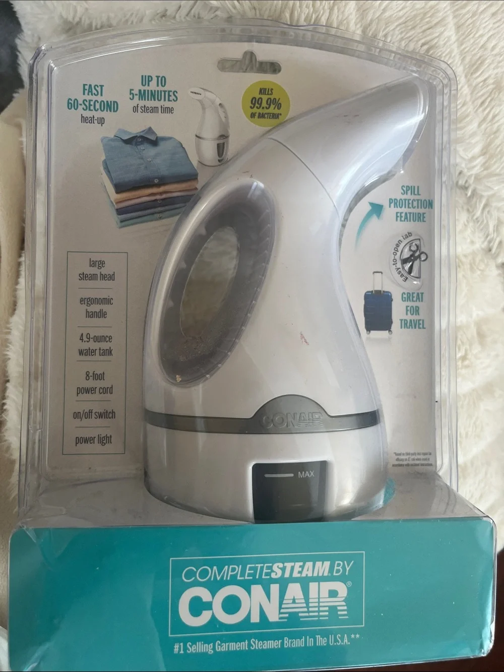 White Handheld Garment Steamer for Fabrics
